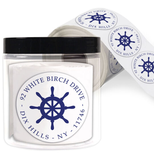 Captain's Wheel Round Address Labels